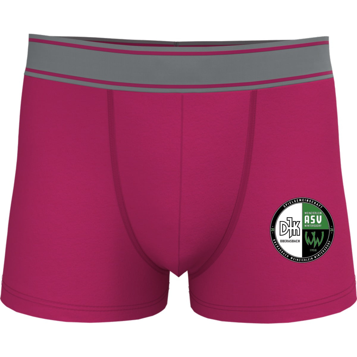 Boxershorts für Männer KA800 – Vereinslogo mittig groß Fuchsia Vorderseite