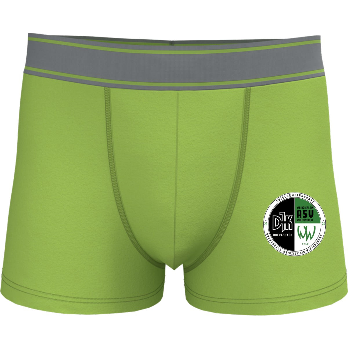 Boxershorts für Männer KA800 – Vereinslogo mittig groß Lime Vorderseite