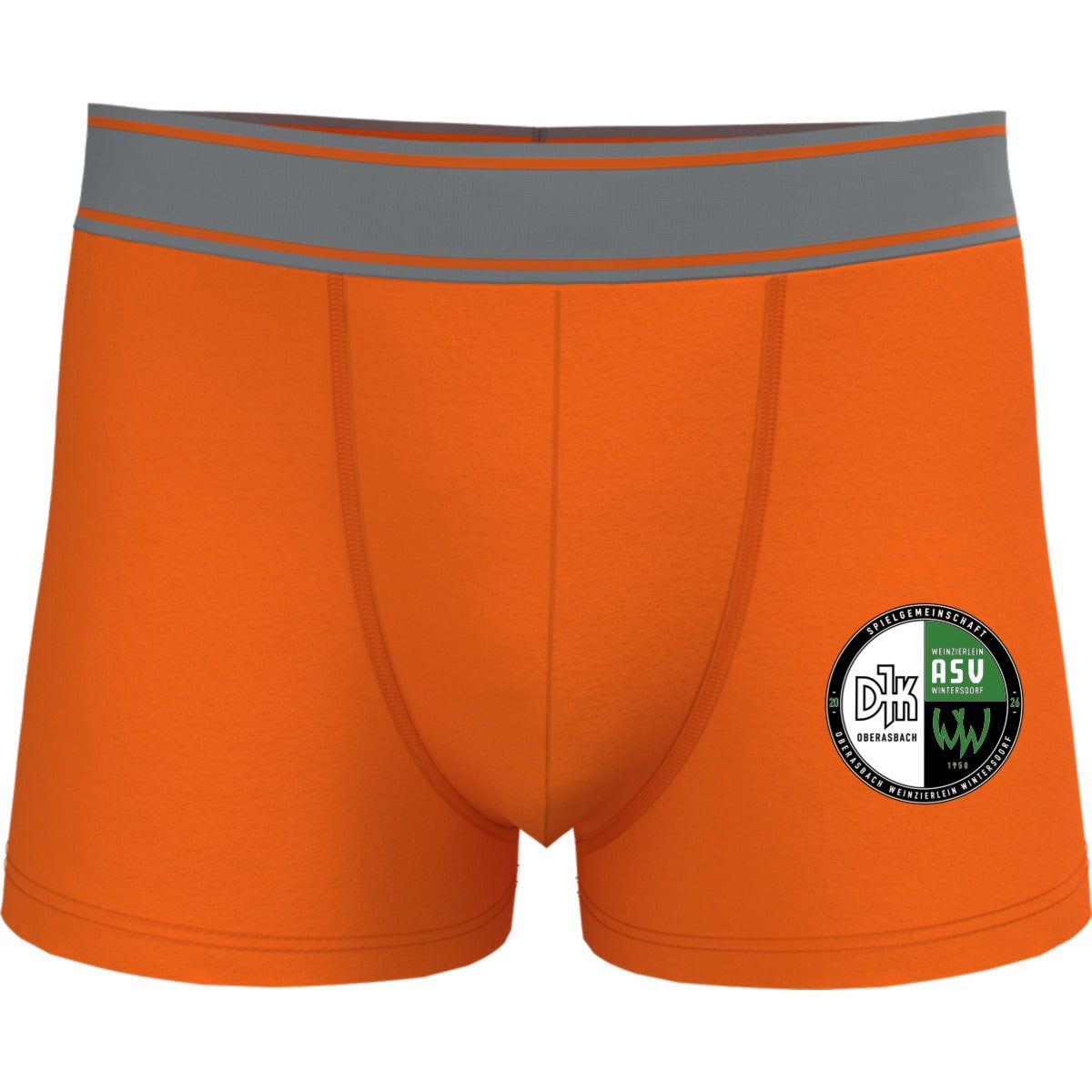 Boxershorts für Männer KA800 – Vereinslogo mittig groß Orange Vorderseite