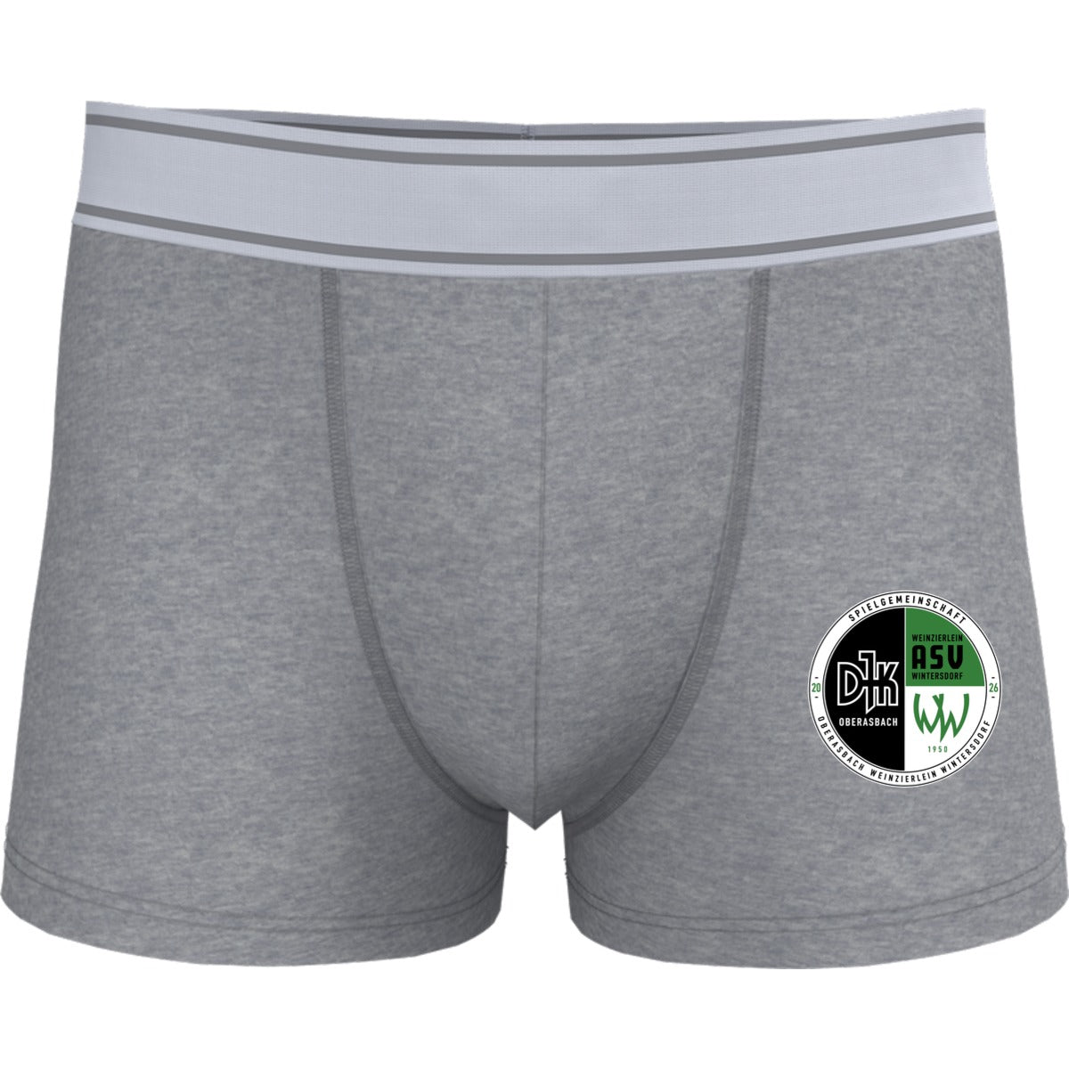 Boxershorts für Männer KA800 – Vereinslogo mittig groß Oxford Grey Vorderseite