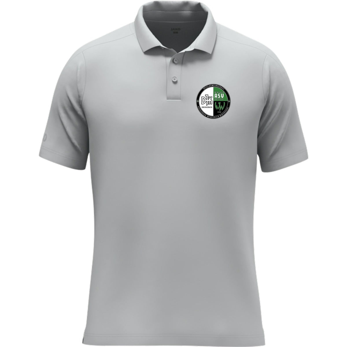 JAKO Polo Uni Nachhaltiges Unisex Funktions-Poloshirt 6305 – Vereinslogo herzseitig hellgrau Vorderseite