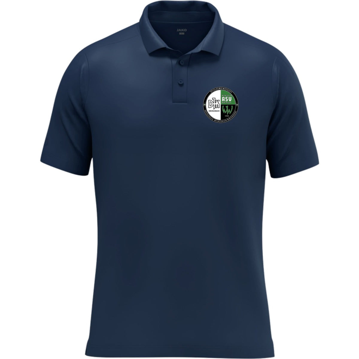 JAKO Polo Uni Nachhaltiges Unisex Funktions-Poloshirt 6305 – Vereinslogo herzseitig Marine Vorderseite
