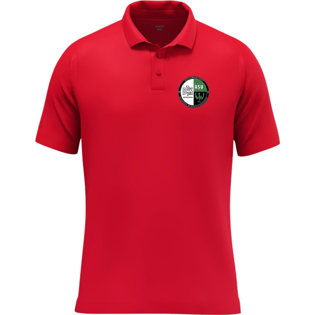 JAKO Polo Uni Nachhaltiges Unisex Funktions-Poloshirt 6305 – Vereinslogo herzseitig Rot Vorderseite