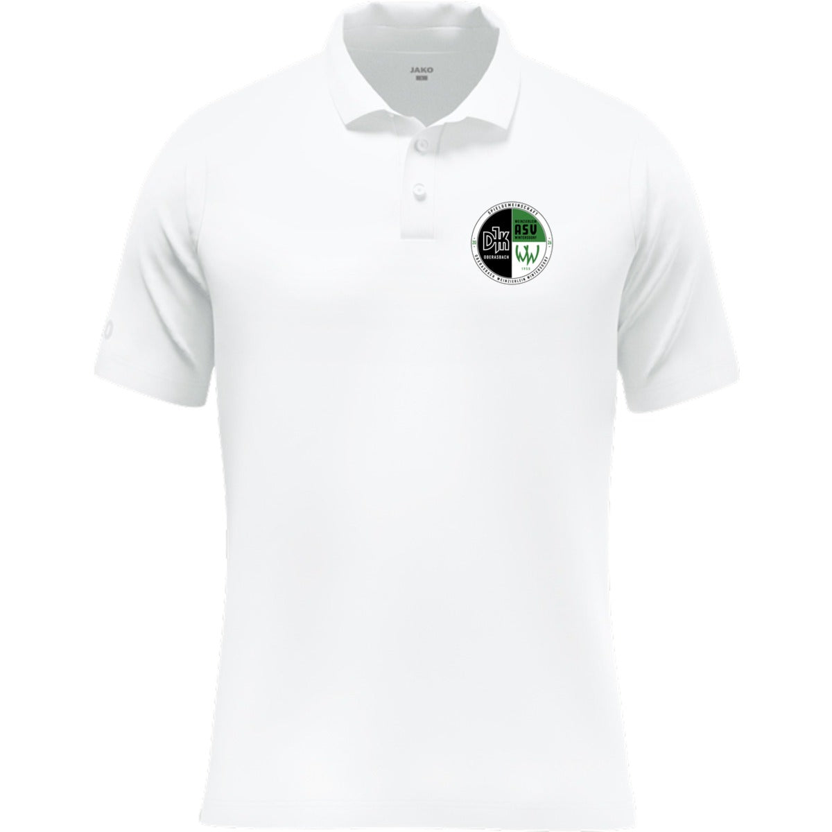 JAKO Polo Uni Nachhaltiges Unisex Funktions-Poloshirt 6305 – Vereinslogo herzseitig Weiß Vorderseite