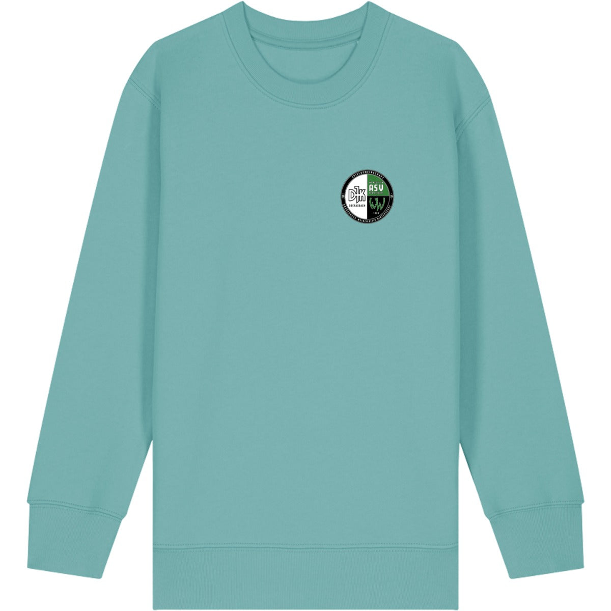 Mini Changer 2.0 Kinder Sweatshirt STSK181 – Vereinslogo herzseitig Teal Monstera Vorderseite