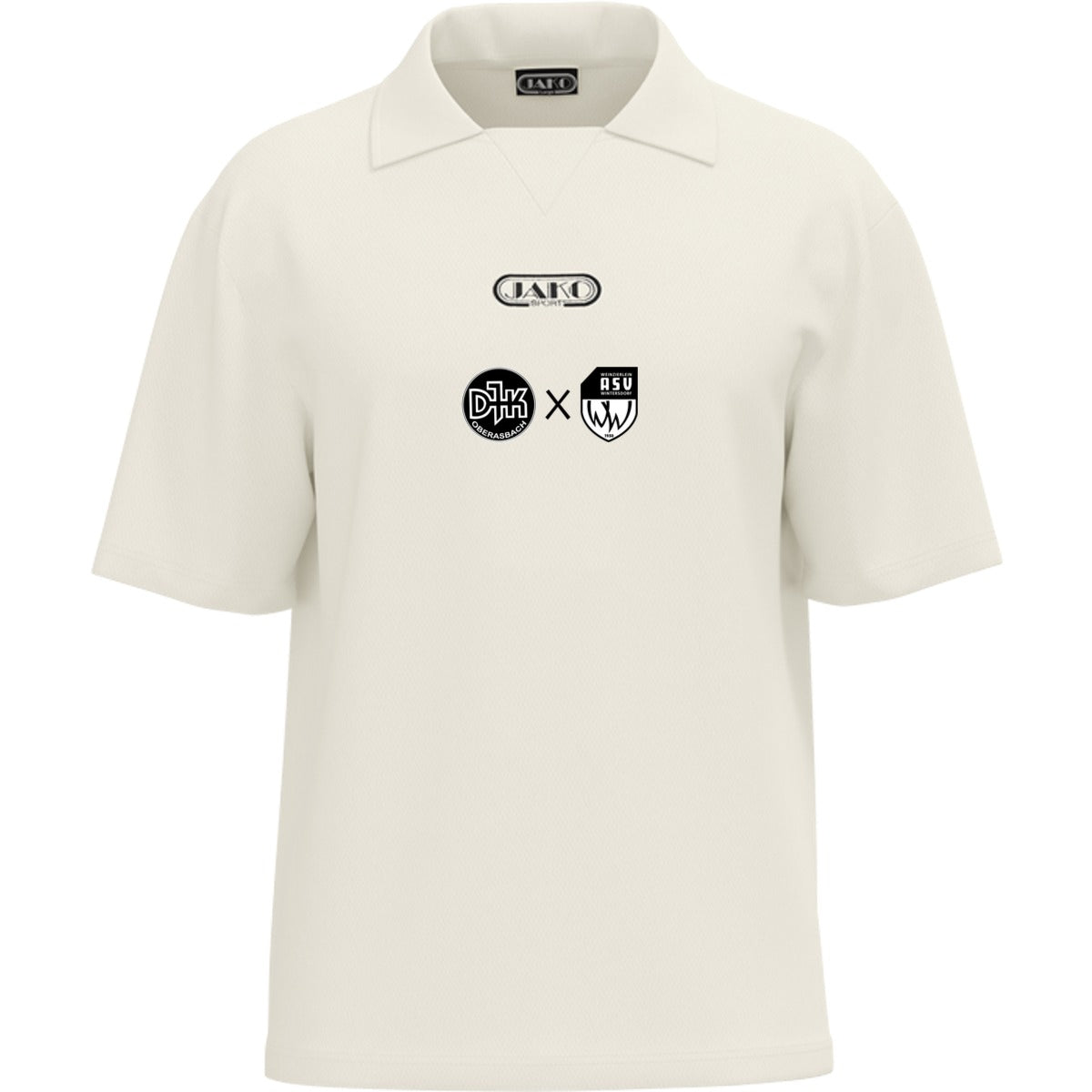 JAKO Polo Wardrobe aus Bio-Baumwolle 6361 – Vereinslogo exklusiv Off White Vorderseite