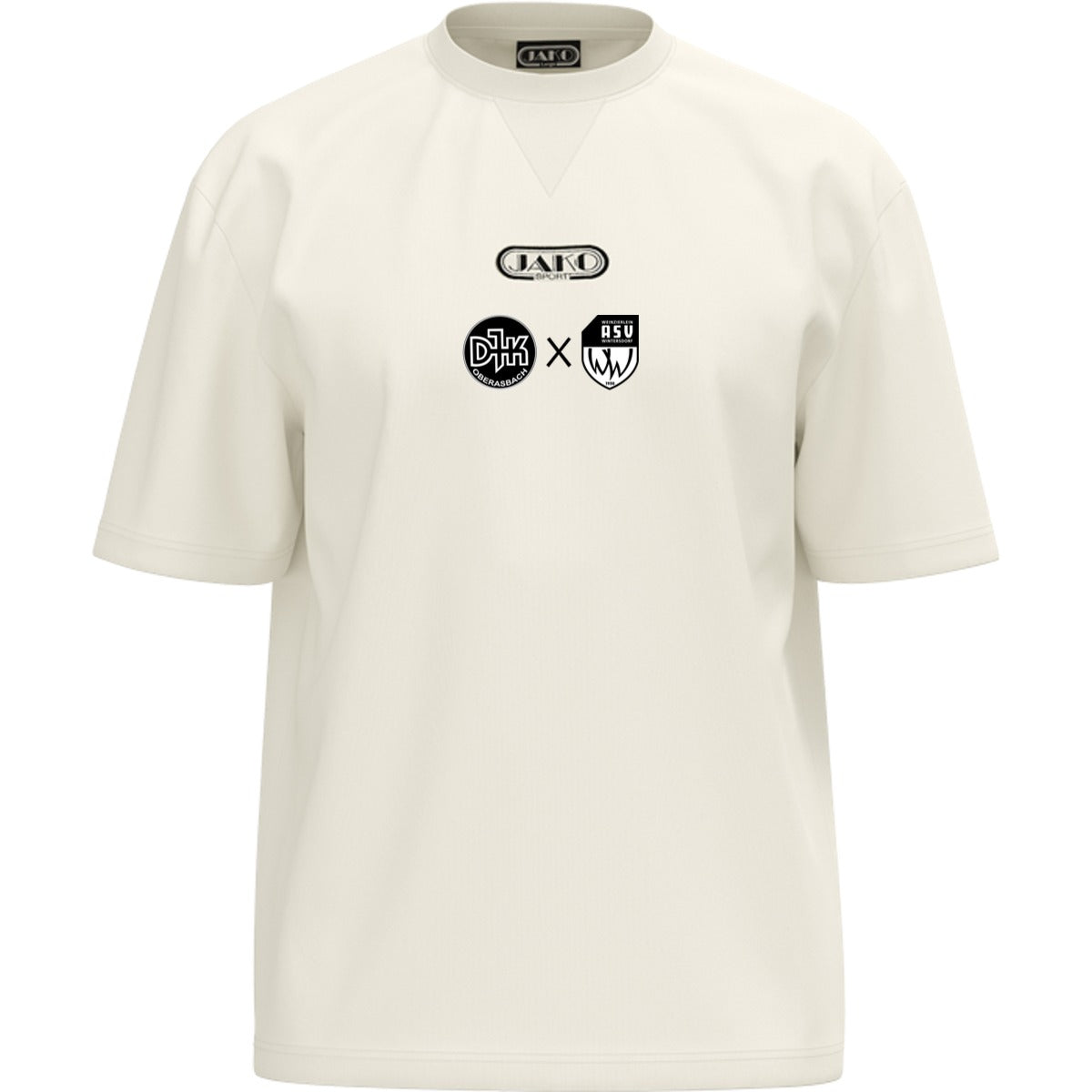 JAKO Wardrobe T-Shirt 6161 – Vereinslogo exklusiv Off White Vorderseite