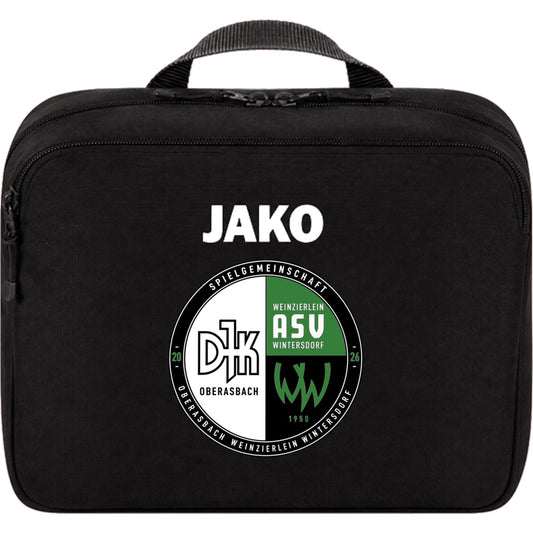 JAKO Kulturtasche One 1601 – Vereinslogo mittig groß Schwarz Vorderseite