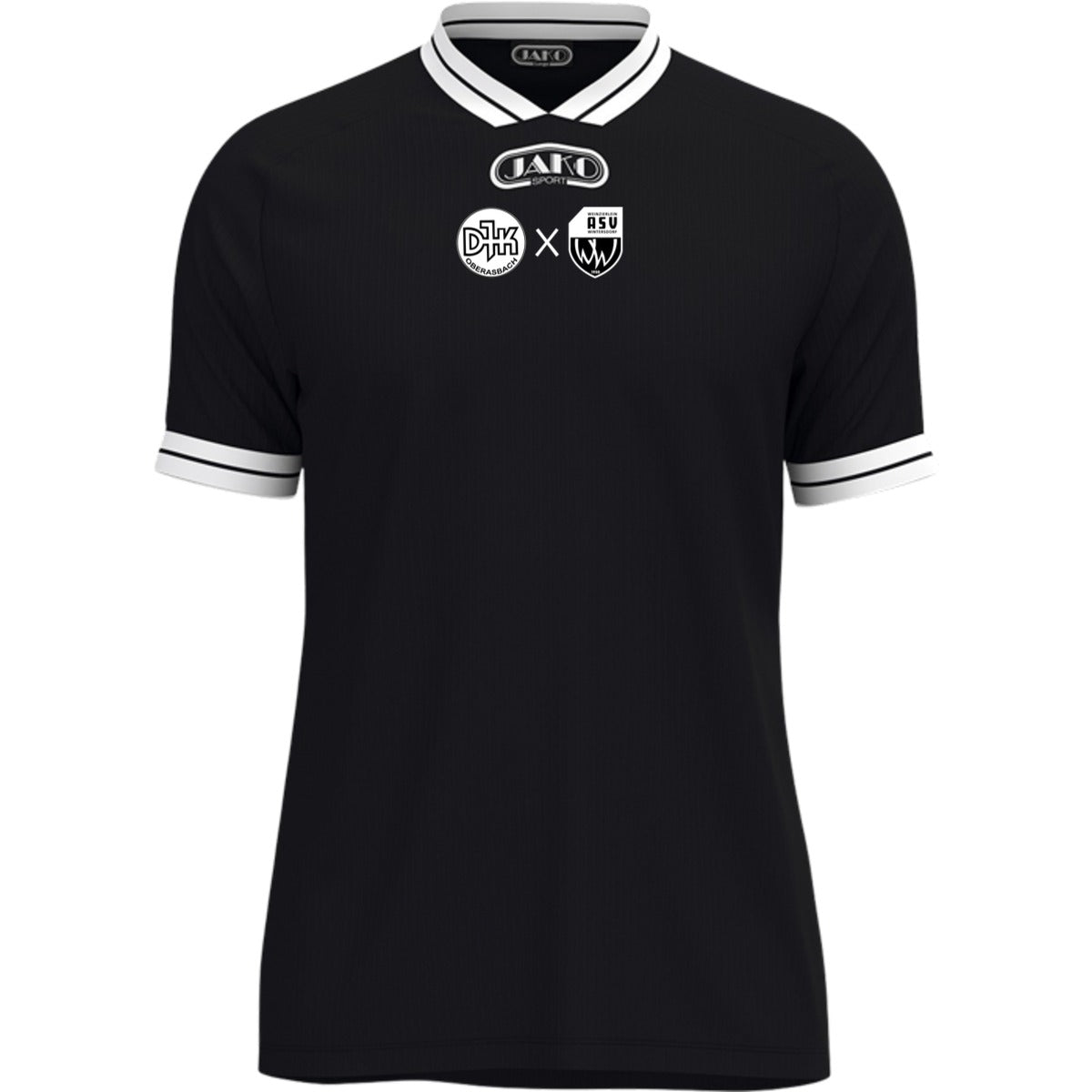 JAKO Trikot Retro KA 4247 – Retro-Trikot kombiniertes Logo Schwarz Vorderseite