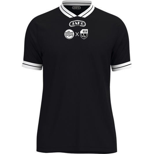 JAKO Trikot Retro KA 4247 – Retro-Trikot kombiniertes Logo Schwarz Vorderseite