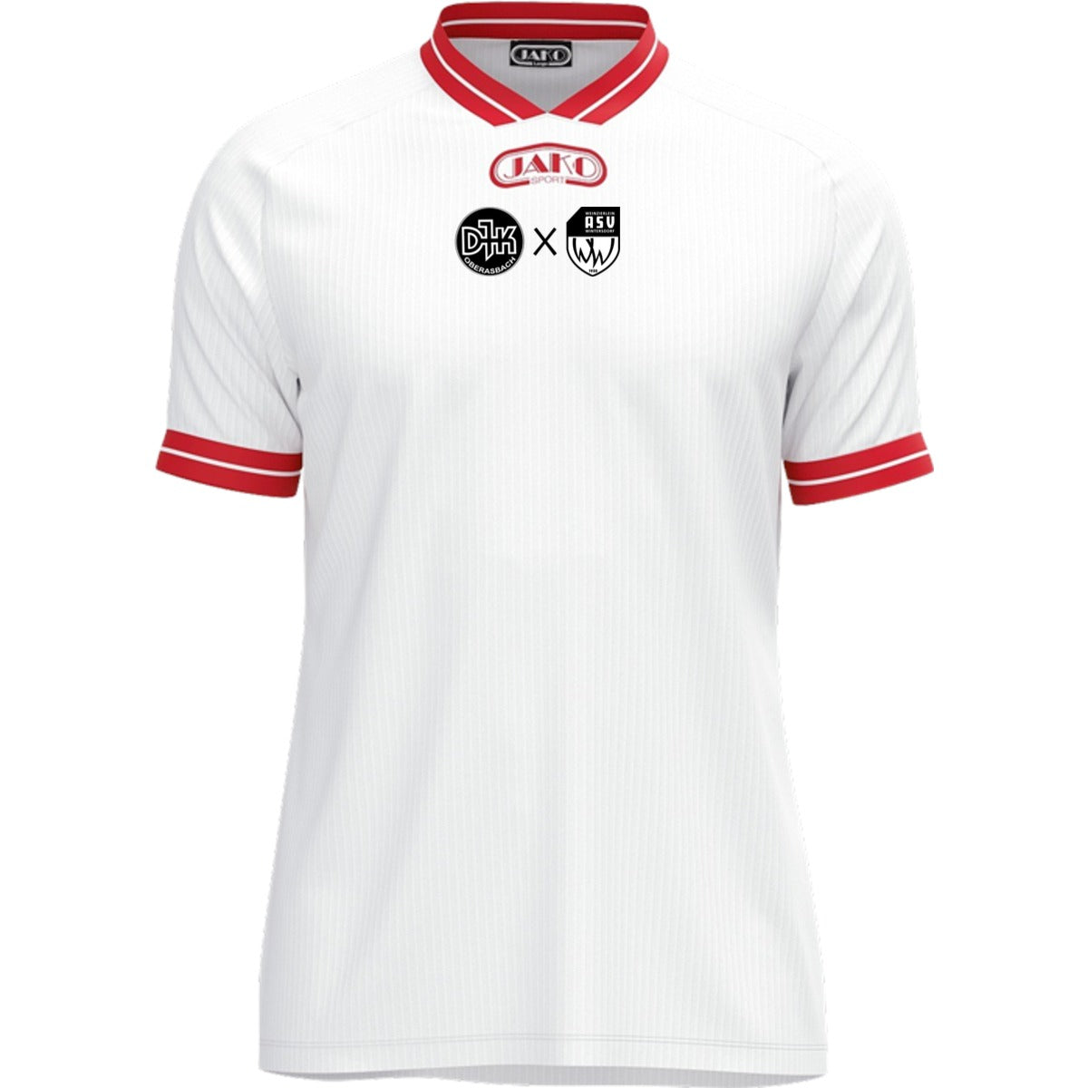 JAKO Trikot Retro KA 4247 – Retro-Trikot kombiniertes Logo Weiß/Rot Vorderseite
