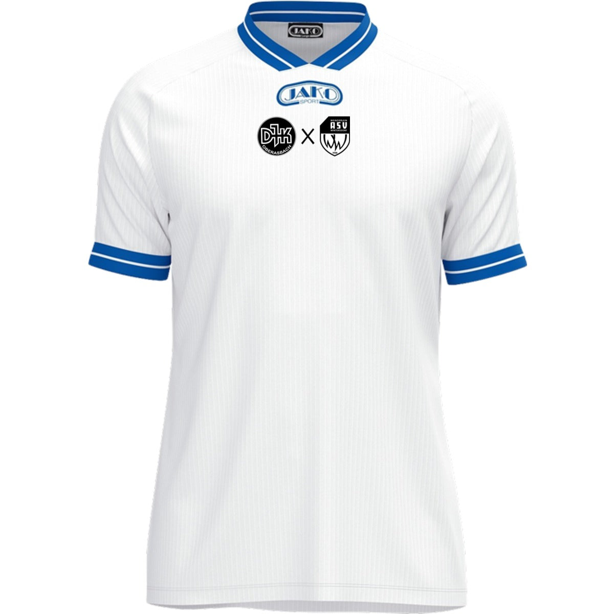 JAKO Trikot Retro KA 4247 – Retro-Trikot kombiniertes Logo Weiß/Royal Vorderseite