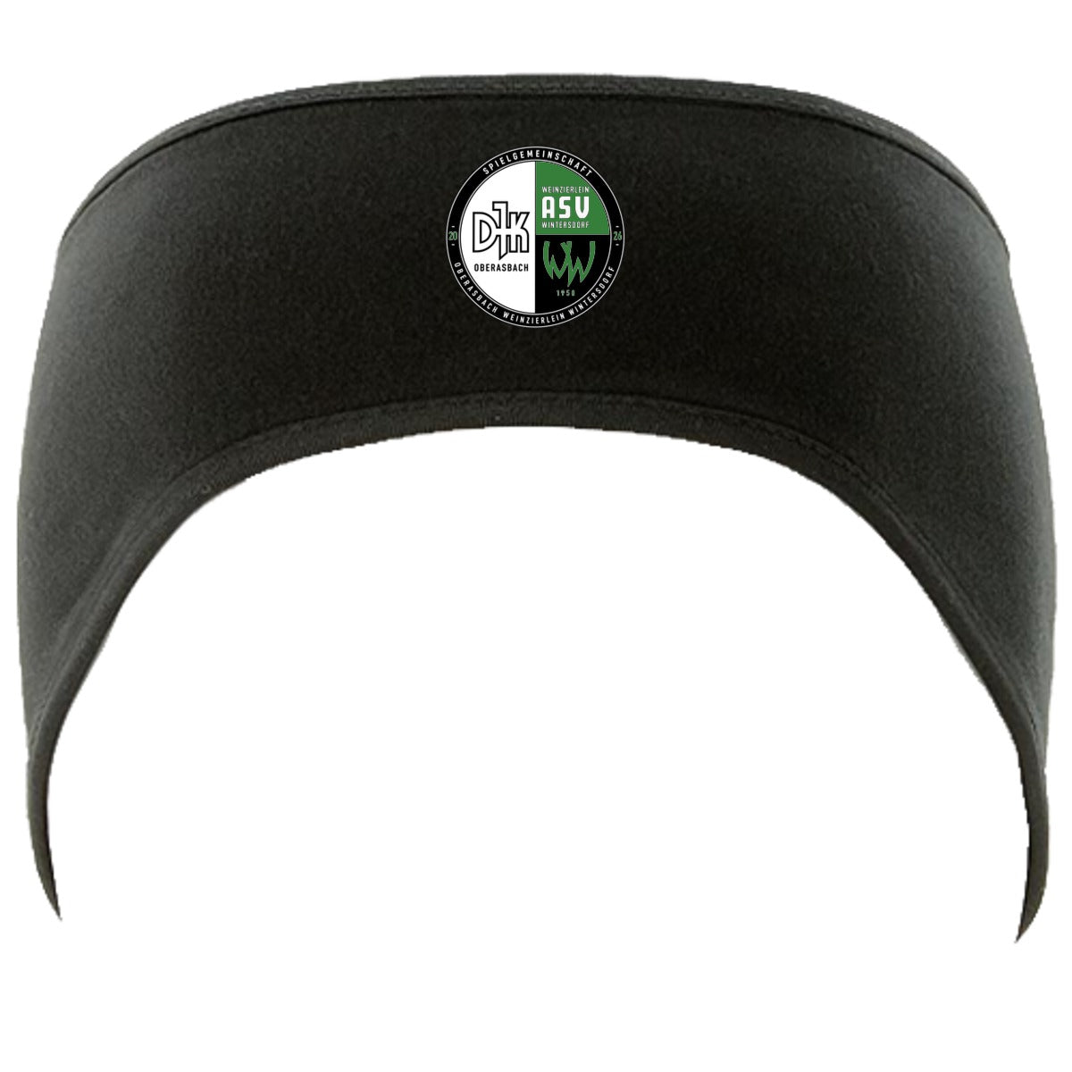 CB316-Stirnband – Vereinslogo mittig groß Black Vorderseite