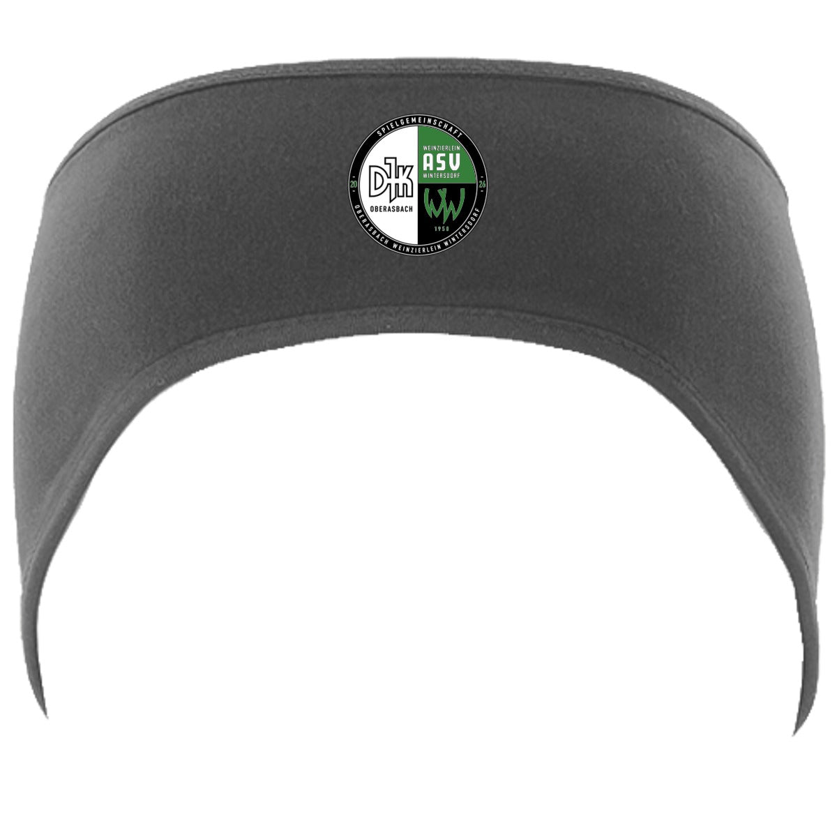 CB316-Stirnband – Vereinslogo mittig groß Graphite Grey Vorderseite