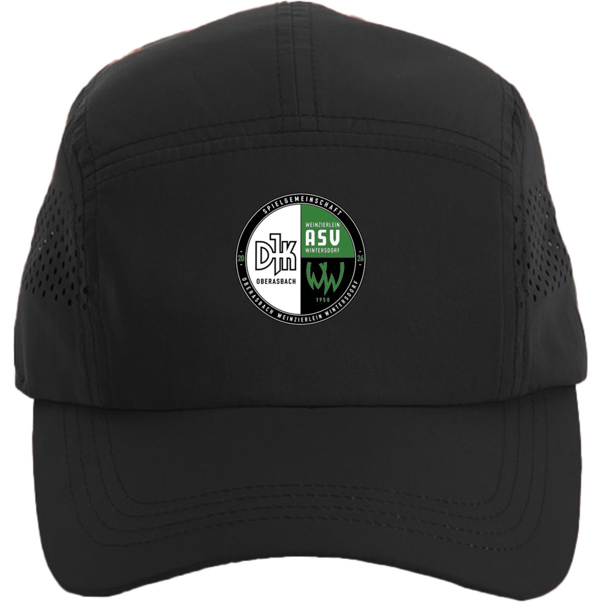 CB188-Cap – Vereinslogo mittig groß Black Vorderseite
