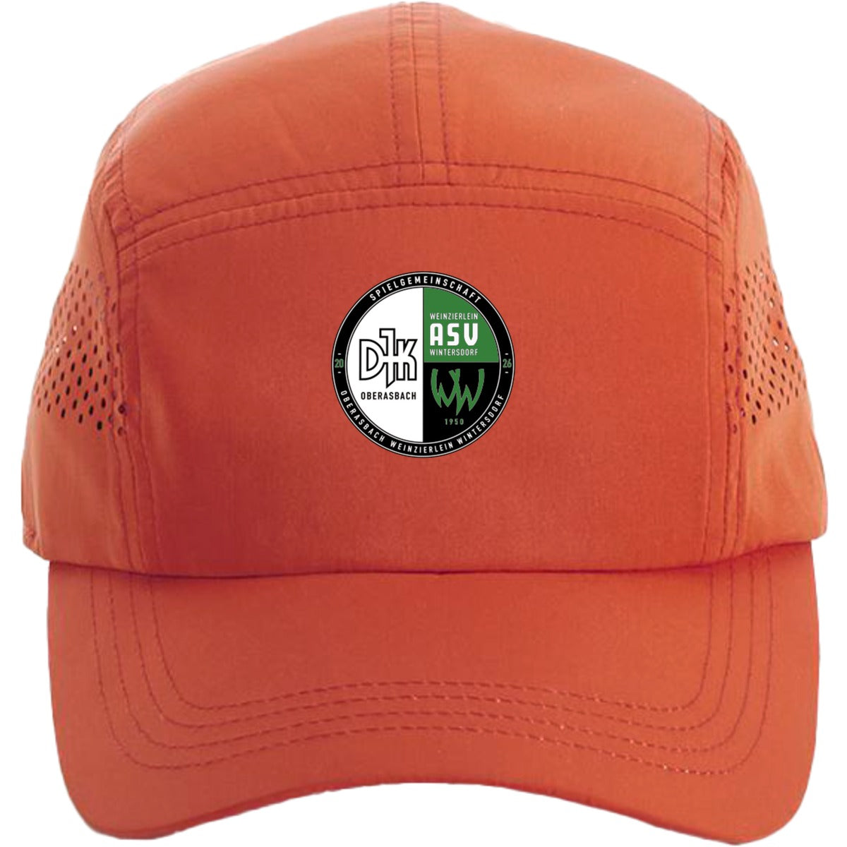 CB188-Cap – Vereinslogo mittig groß Chilli Red Vorderseite