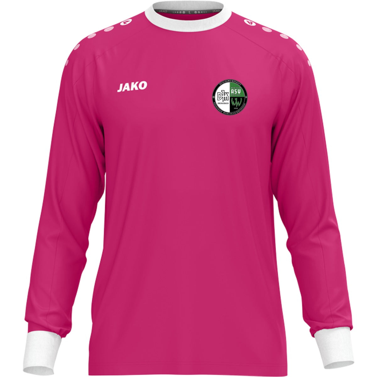JAKO TW-Trikot One – Nachhaltiges Torwarttrikot 8900 – Vereinslogo herzseitig deep pink Vorderseite