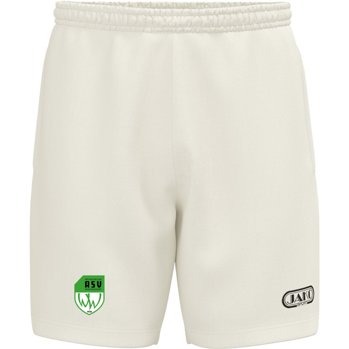 JAKO Short Wardrobe 6261 – ASV-Wappen am Bein Off White Vorderseite