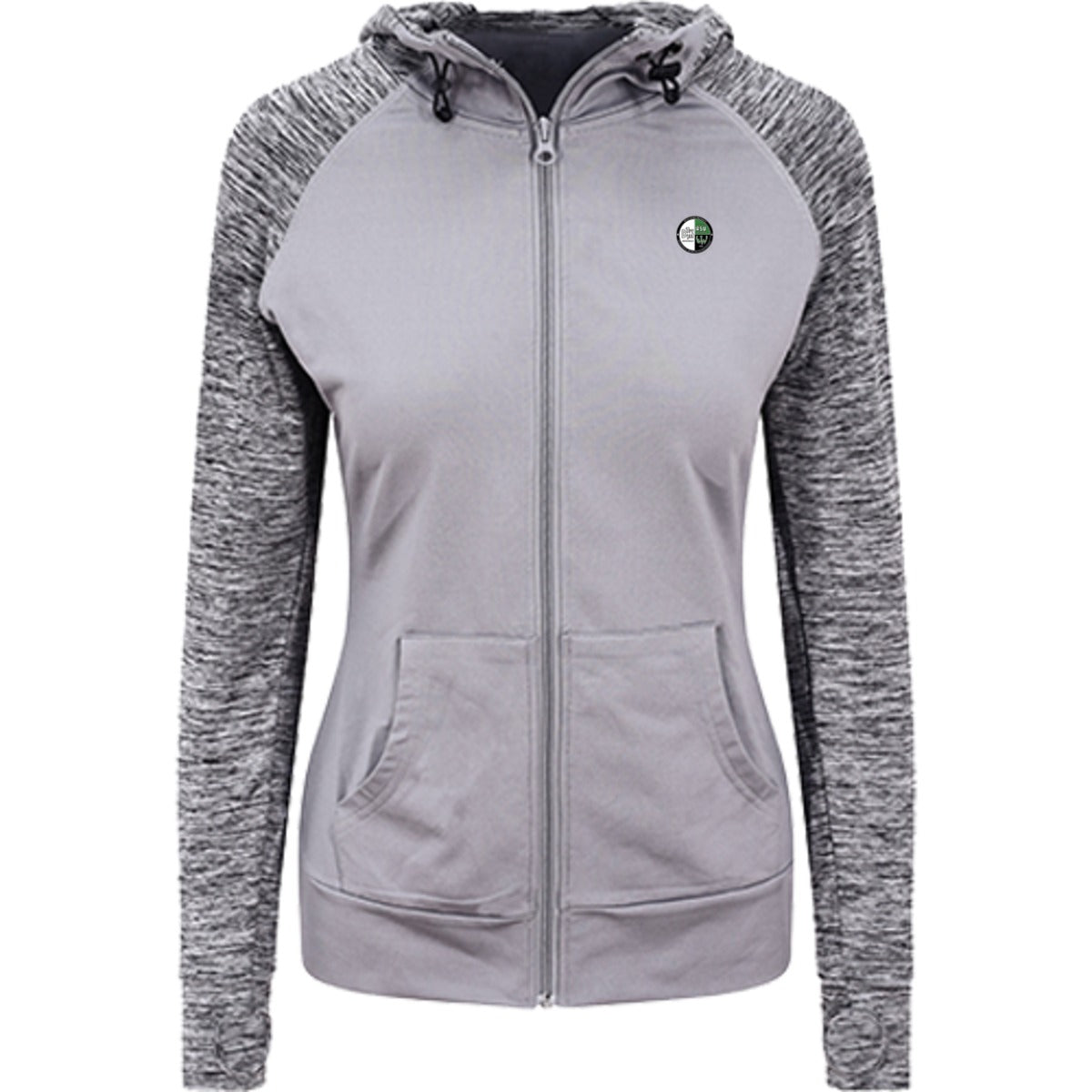 JC058-Womens-Zoodie – Vereinslogo herzseitig Grey/Grey Melange Vorderseite