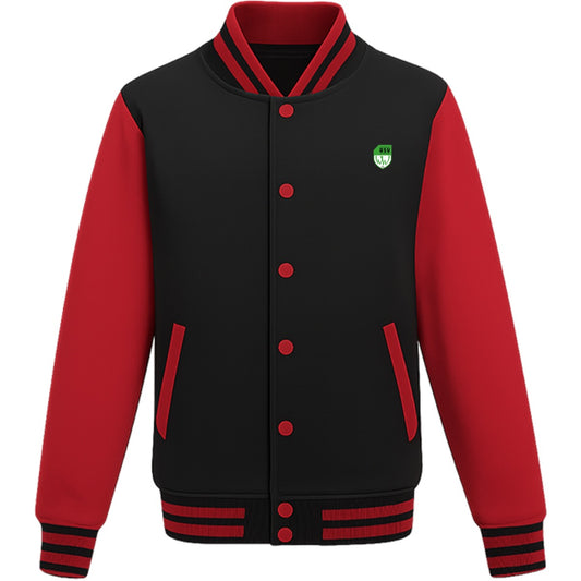 College Sweatjacket JH043 – ASV-Wappen herzseitig Jet Black/Fire Red Vorderseite