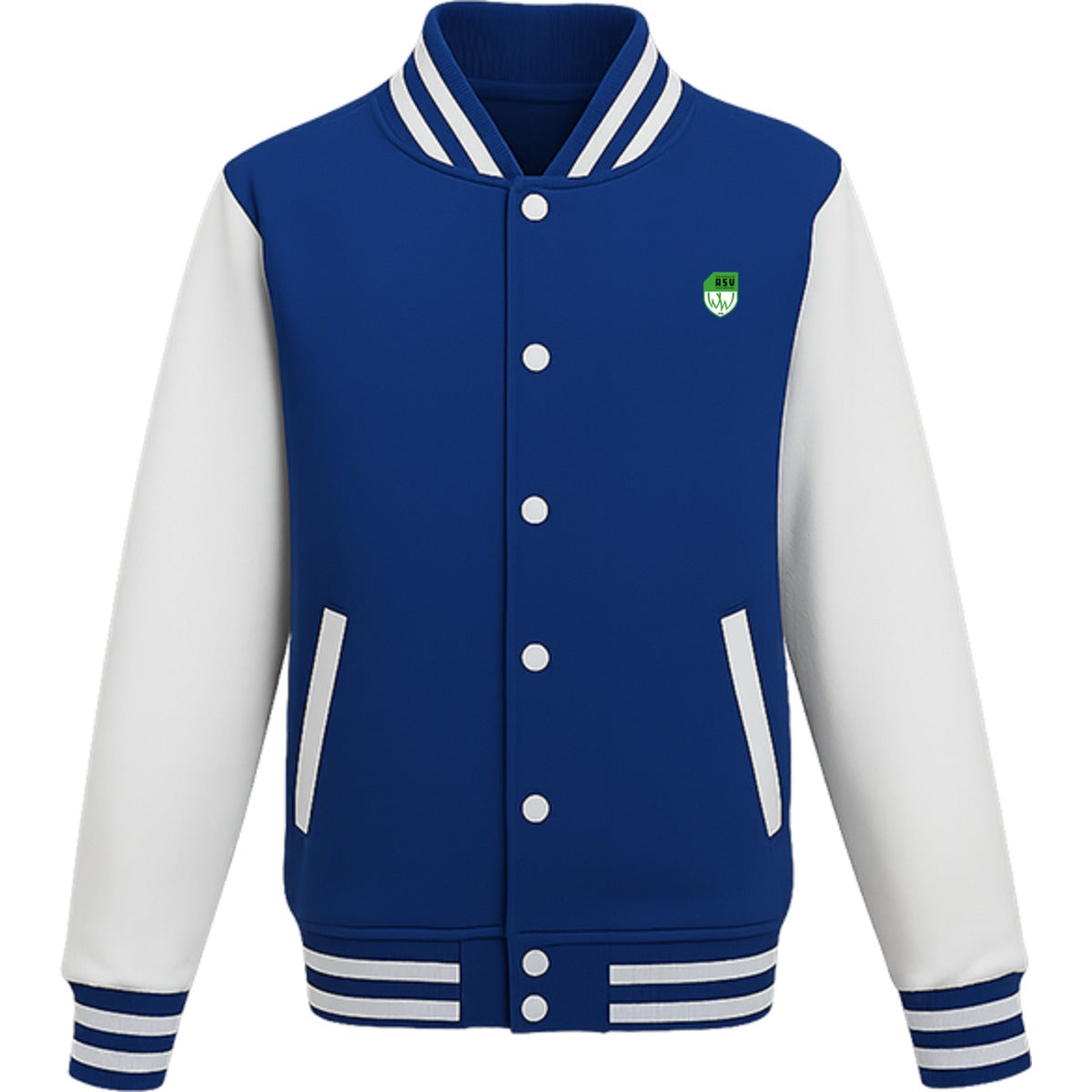 College Sweatjacket JH043 – ASV-Wappen herzseitig Royal Blue/White Vorderseite
