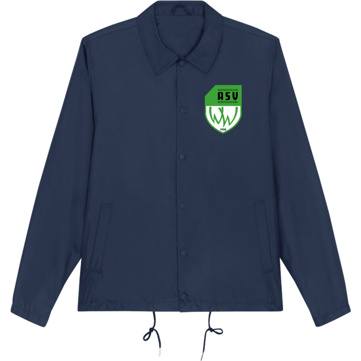 Leichte Unisex Coachjacke Coacher STJU833 – ASV-Wappen herzseitig French Navy Vorderseite