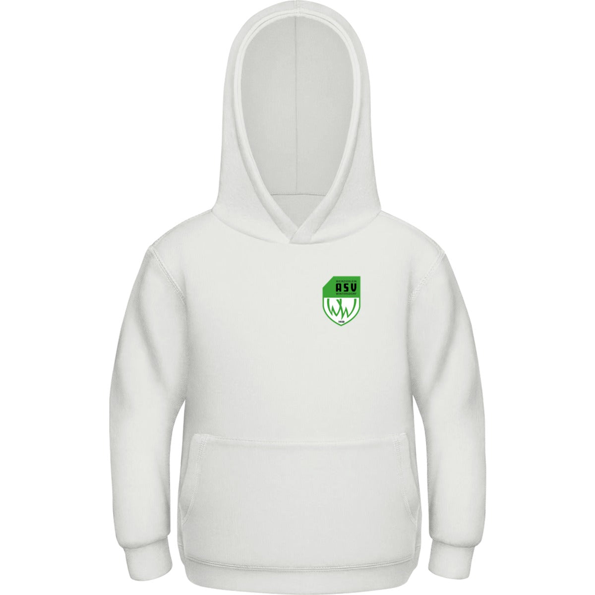 Basic Kinder Hoodie JH001K – ASV-Wappen herzseitig Ash Vorderseite