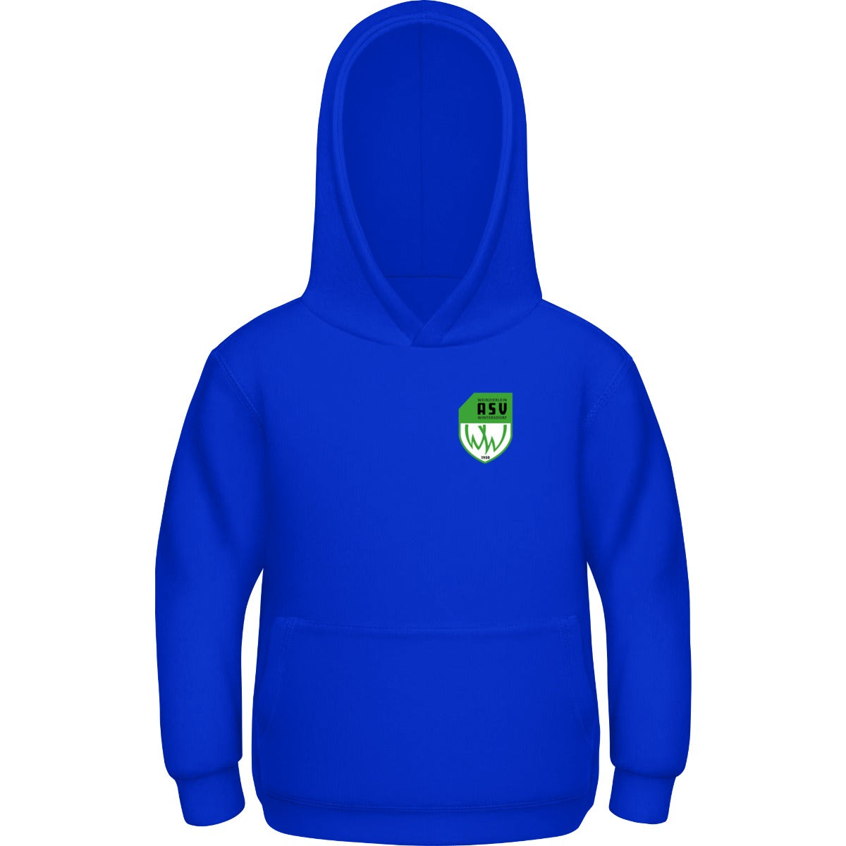 Basic Kinder Hoodie JH001K – ASV-Wappen herzseitig Bright Royal Vorderseite