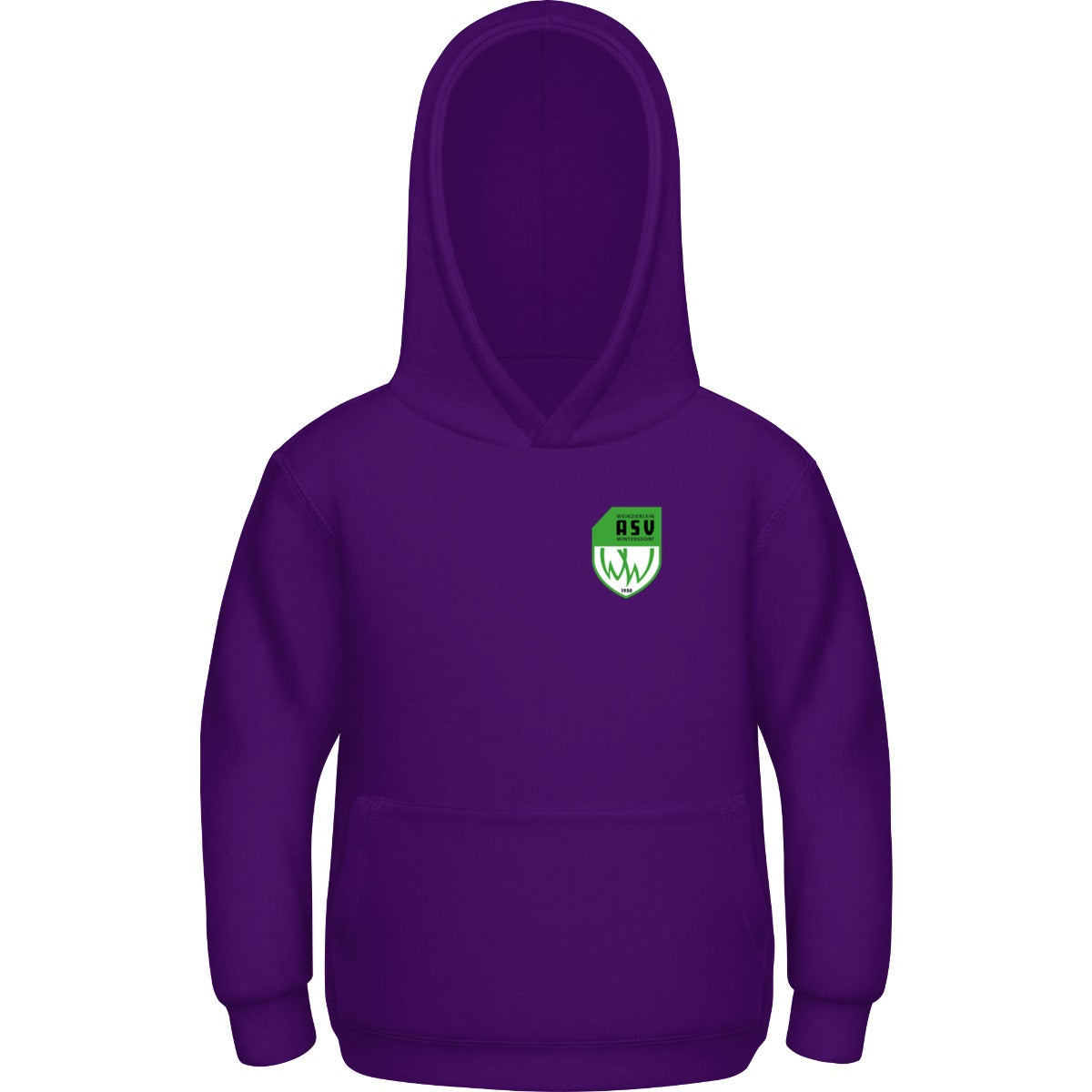 Basic Kinder Hoodie JH001K – ASV-Wappen herzseitig Purple Vorderseite