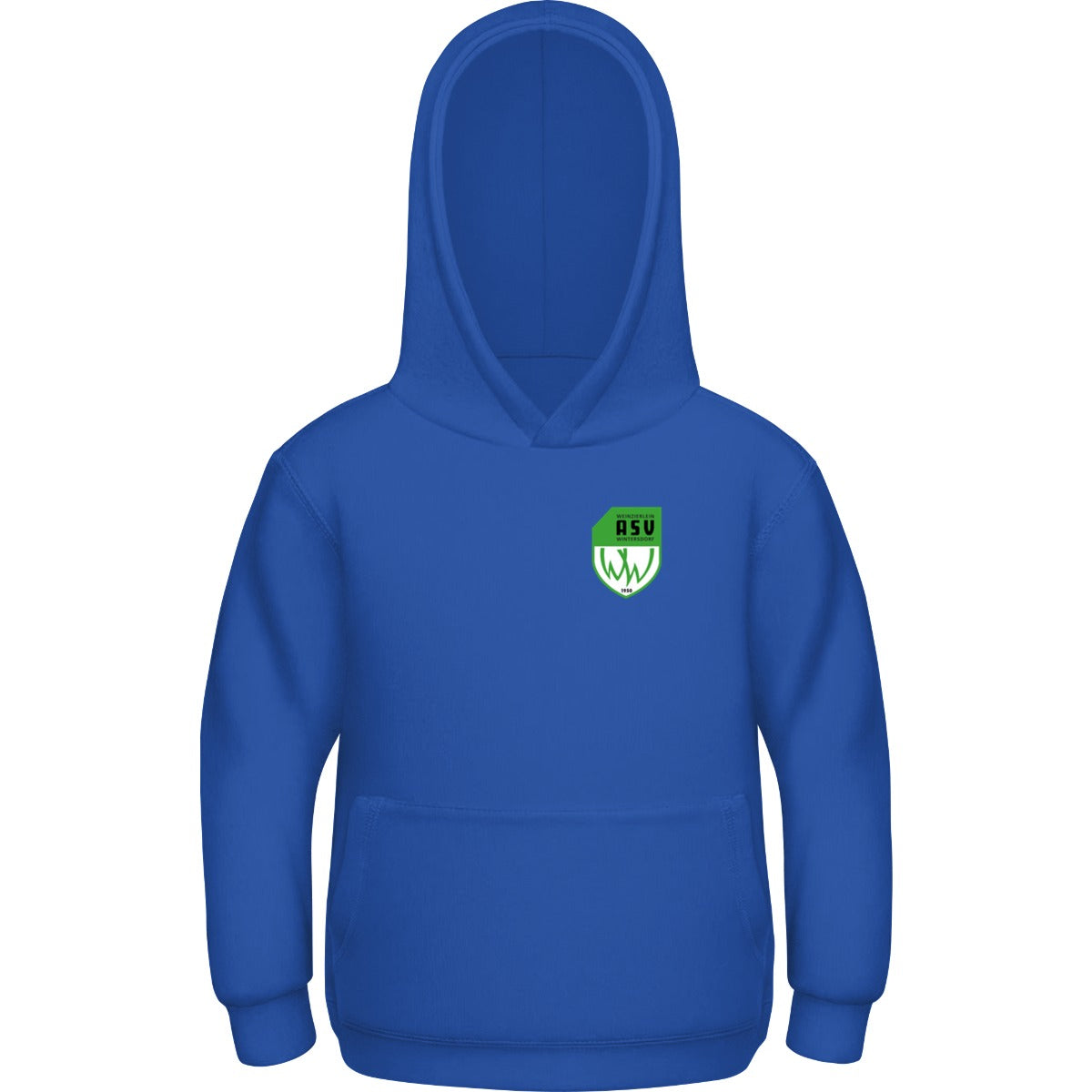 Basic Kinder Hoodie JH001K – ASV-Wappen herzseitig Royal Blue Vorderseite