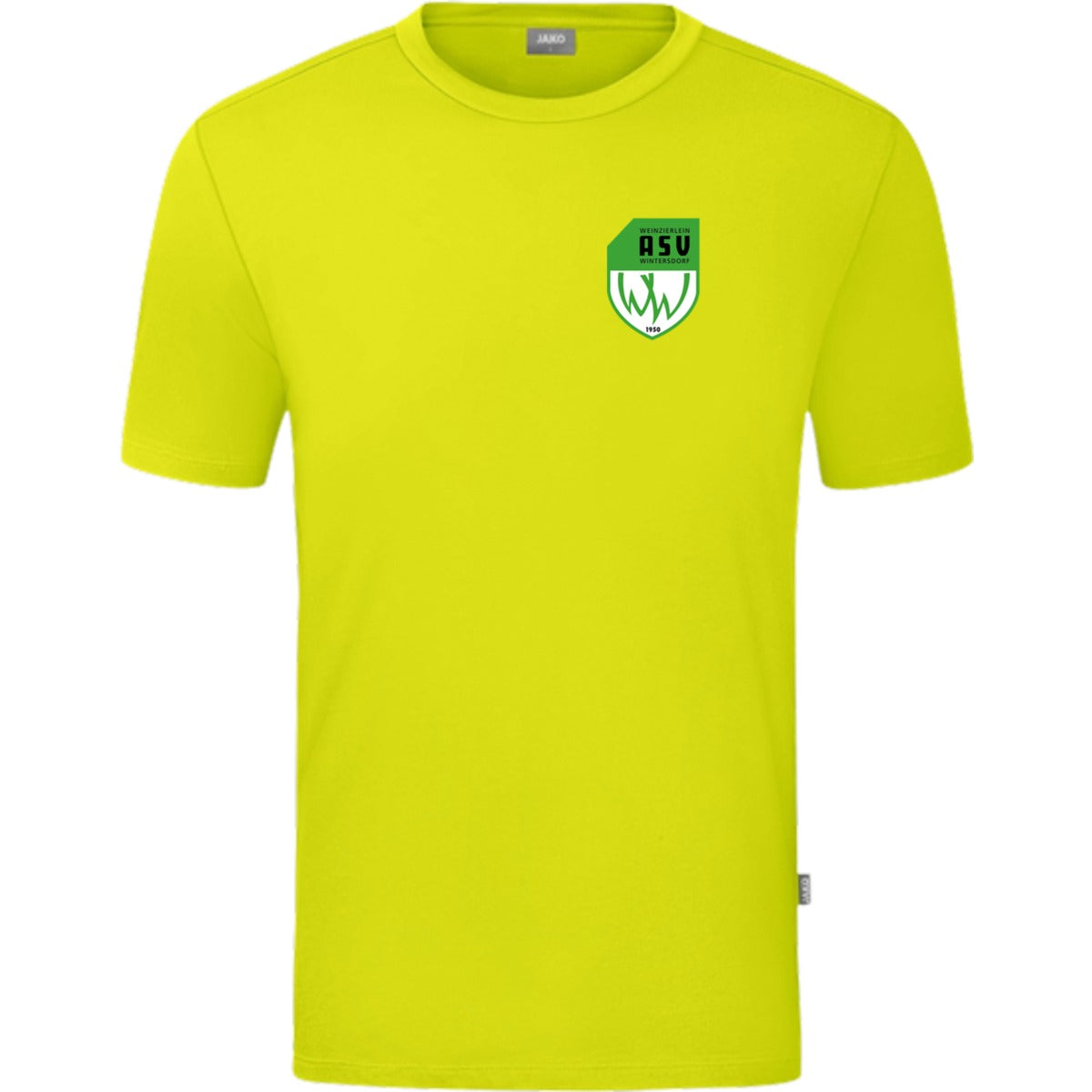 JAKO T-Shirt Organic C6120 – ASV-Wappen herzseitig Lime Vorderseite