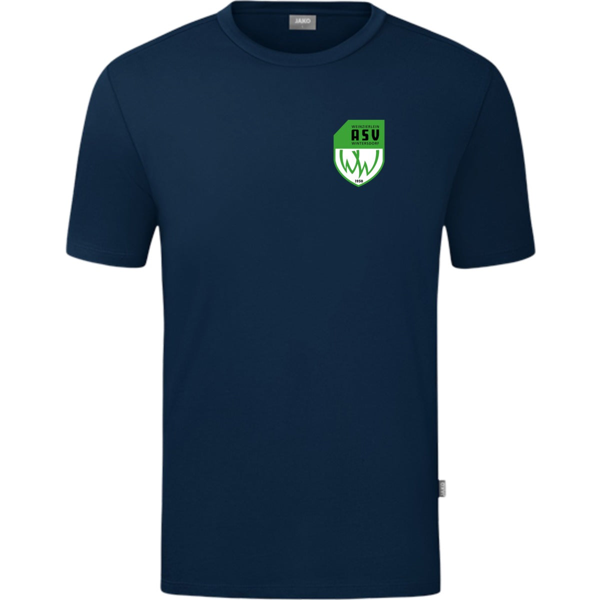 JAKO T-Shirt Organic C6120 – ASV-Wappen herzseitig Marine Vorderseite