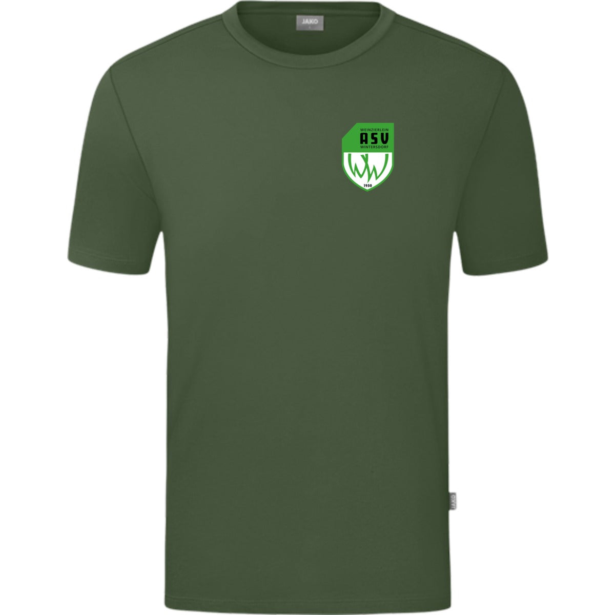 JAKO T-Shirt Organic C6120 – ASV-Wappen herzseitig Oliv Vorderseite