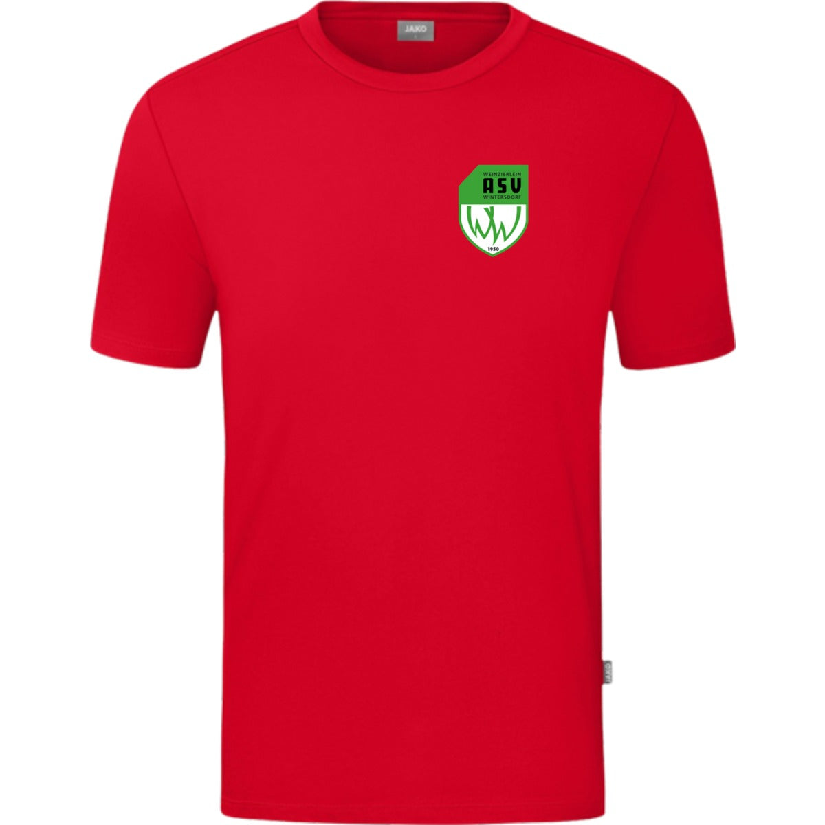 JAKO T-Shirt Organic C6120 – ASV-Wappen herzseitig Rot Vorderseite