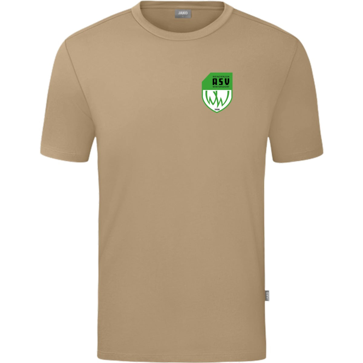 JAKO T-Shirt Organic C6120 – ASV-Wappen herzseitig Sand Vorderseite