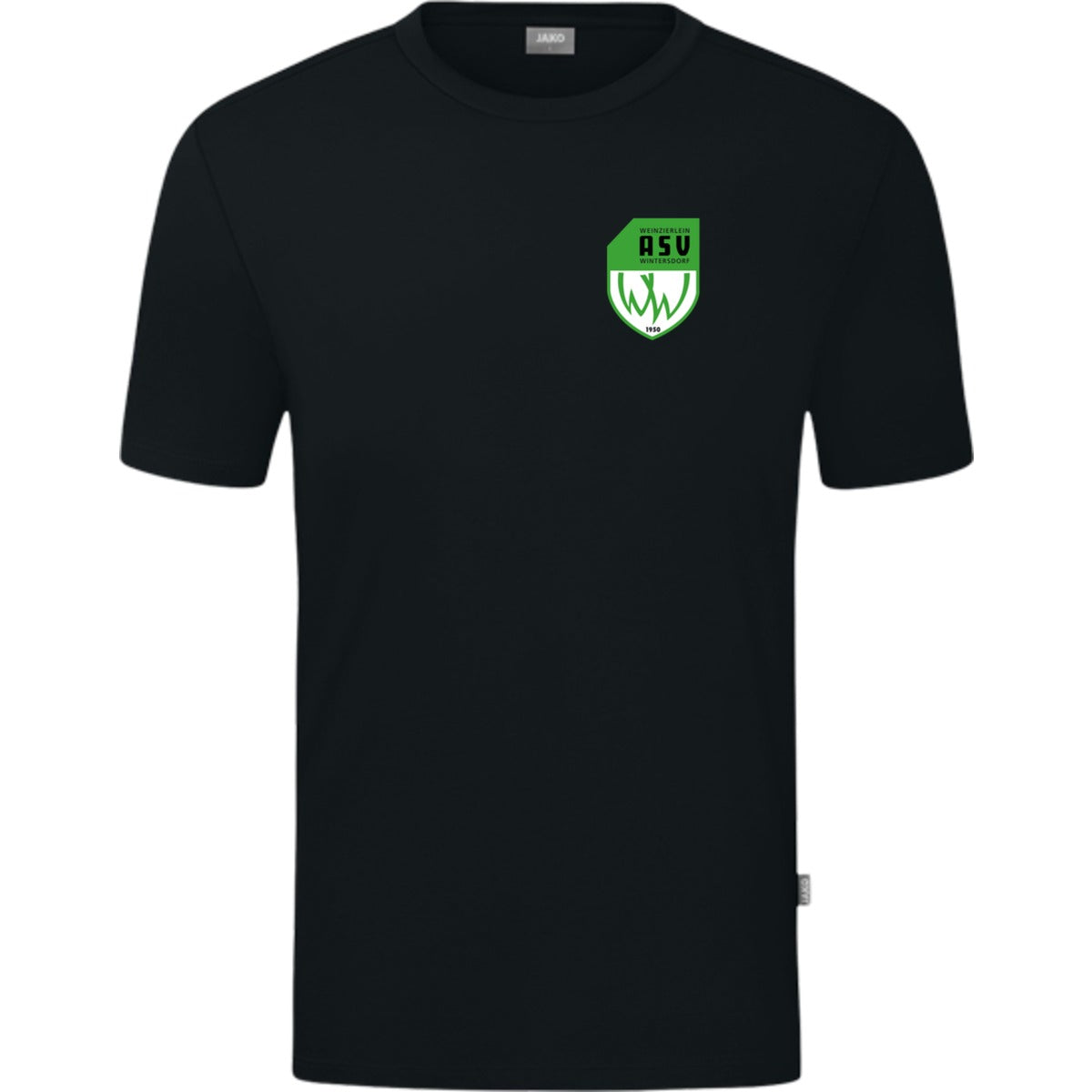 JAKO T-Shirt Organic C6120 – ASV-Wappen herzseitig Schwarz Vorderseite