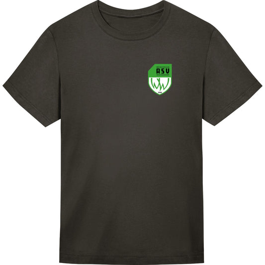 Unisex Oversize T-Shirt JT009 – ASV-Wappen herzseitig Deep Black Vorderseite