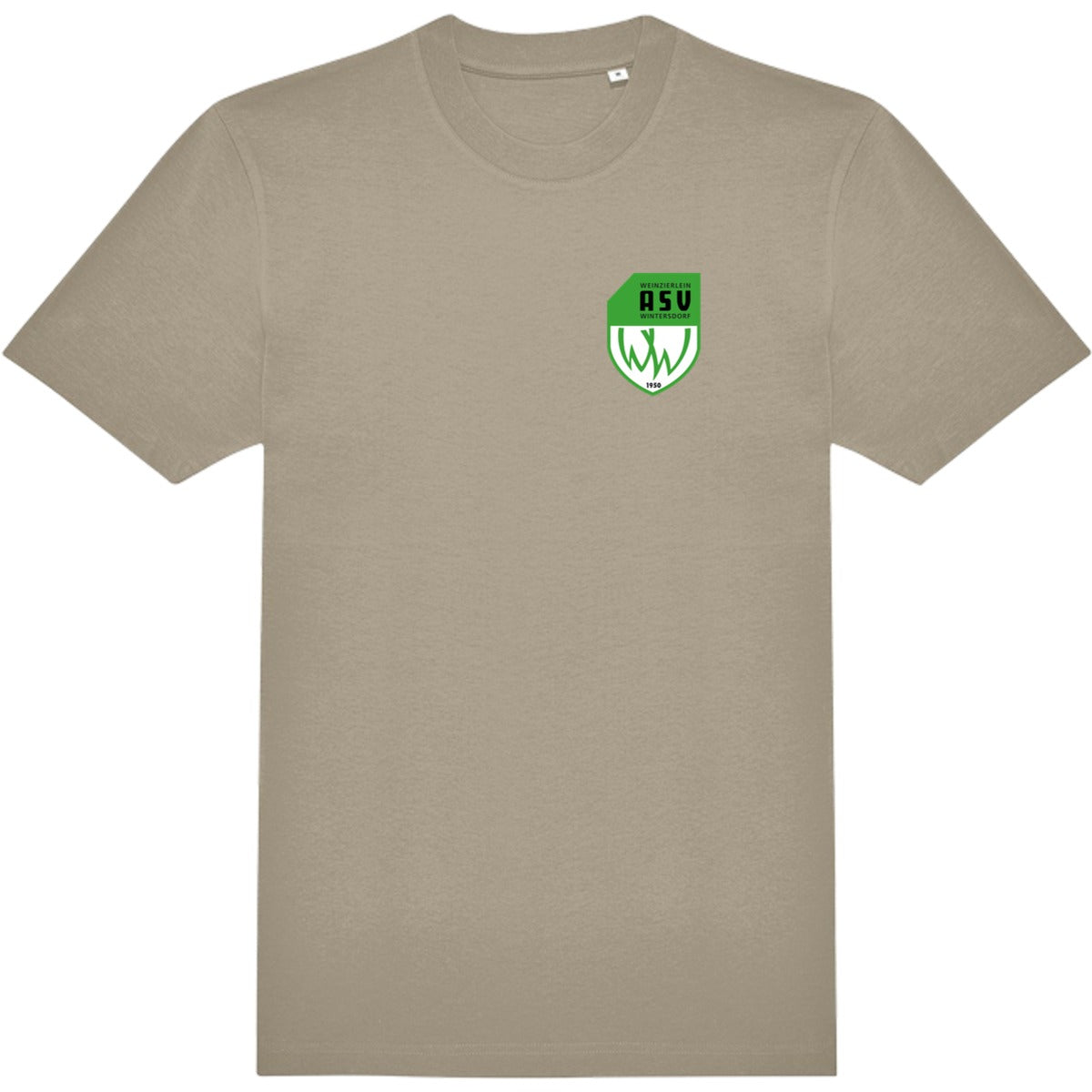 Modernes Unisex T-Shirt #E220 TG002 – ASV-Wappen herzseitig Mastic Vorderseite