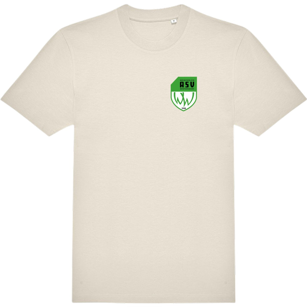 Modernes Unisex T-Shirt #E220 TG002 – ASV-Wappen herzseitig Off White Vorderseite