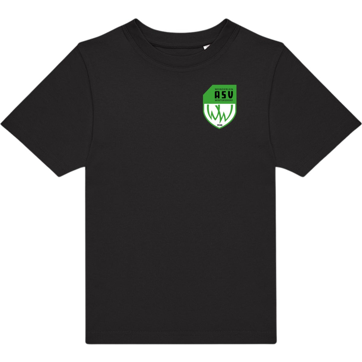 T-Shirt für Kinder TK002 #E190 – ASV-Wappen herzseitig Black Vorderseite