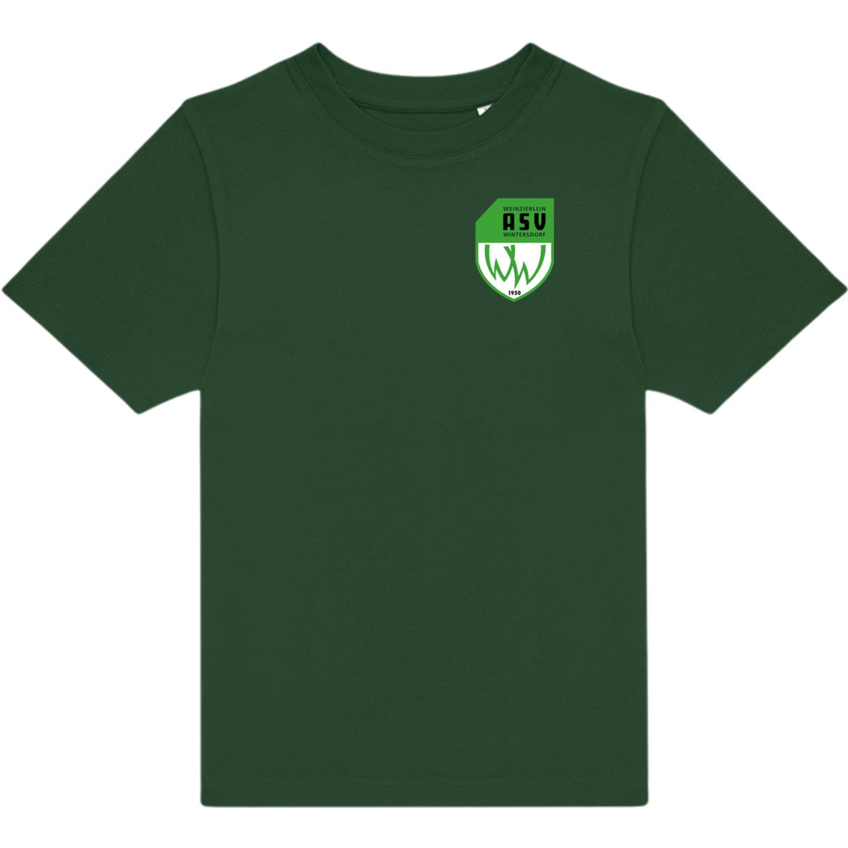 T-Shirt für Kinder TK002 #E190 – ASV-Wappen herzseitig Bottle Green Vorderseite