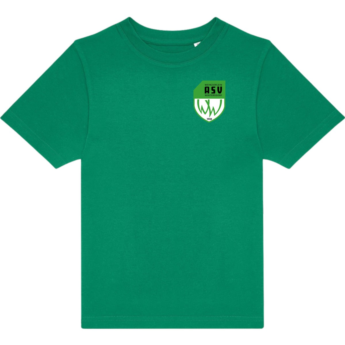 T-Shirt für Kinder TK002 #E190 – ASV-Wappen herzseitig Kelly Green Vorderseite