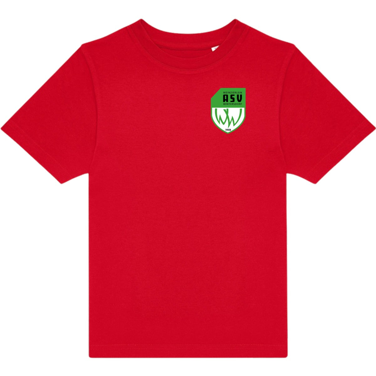 T-Shirt für Kinder TK002 #E190 – ASV-Wappen herzseitig Red Vorderseite