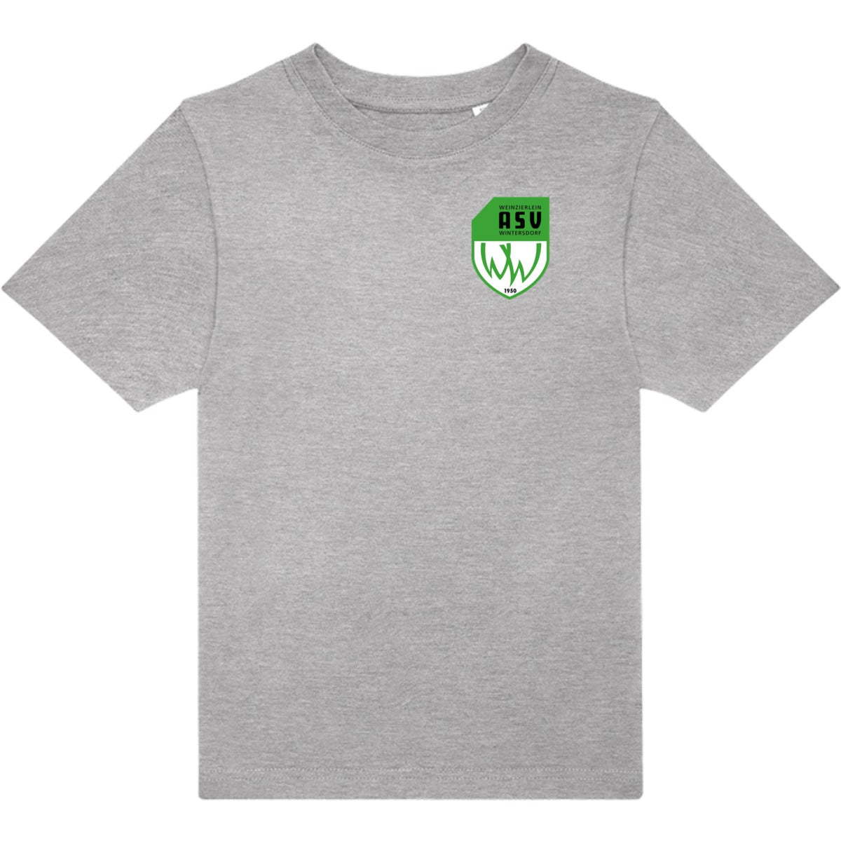T-Shirt für Kinder TK002 #E190 – ASV-Wappen herzseitig Sport Grey Heather Vorderseite