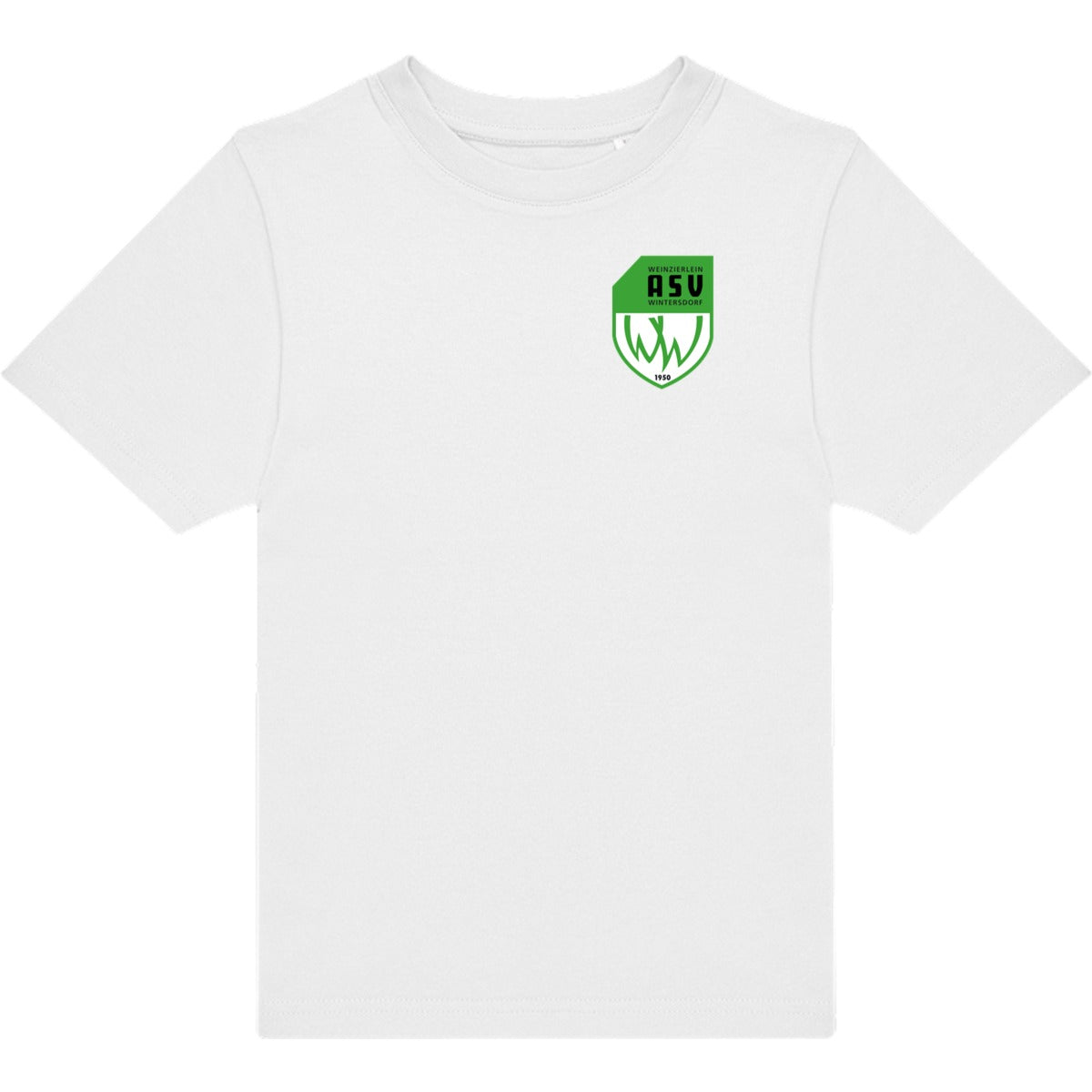 T-Shirt für Kinder TK002 #E190 – ASV-Wappen herzseitig White Vorderseite