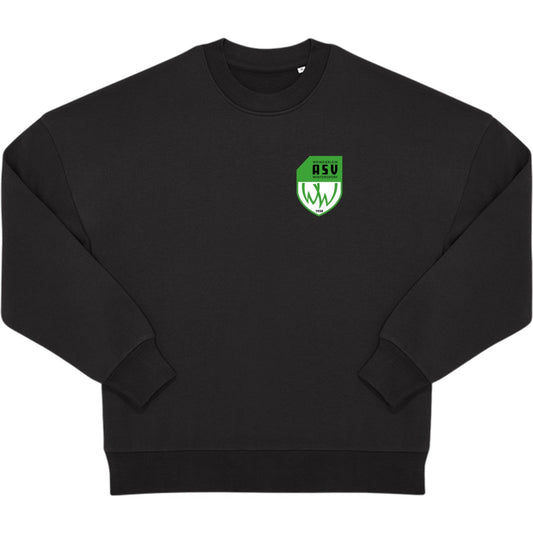Unisex Influence Crew Sweatshirt WG001 – ASV-Wappen herzseitig Black Vorderseite