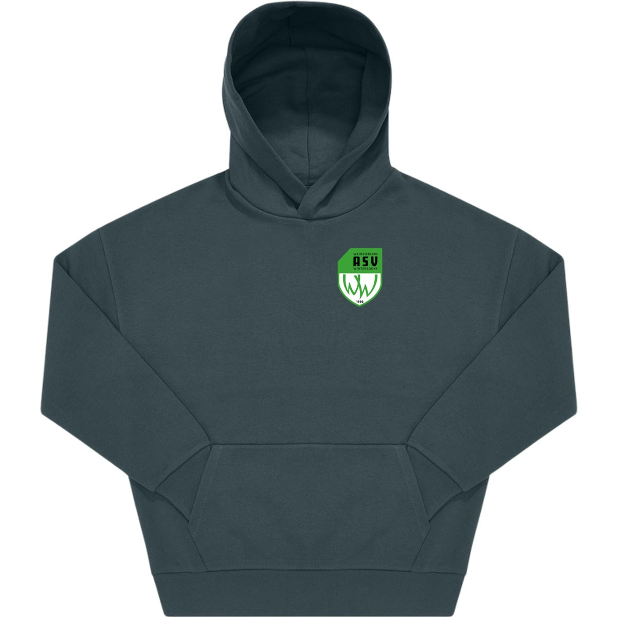 Unisex Influence Hoodie WG002 – ASV-Wappen herzseitig Amalfi Teal Vorderseite