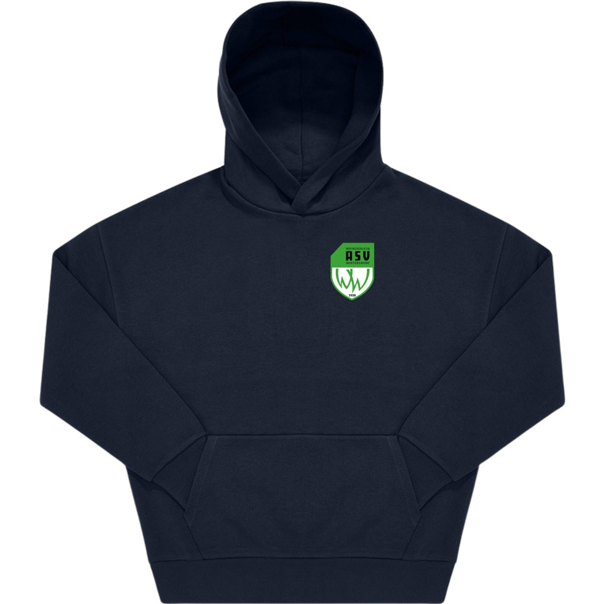 Unisex Influence Hoodie WG002 – ASV-Wappen herzseitig Navy Vorderseite