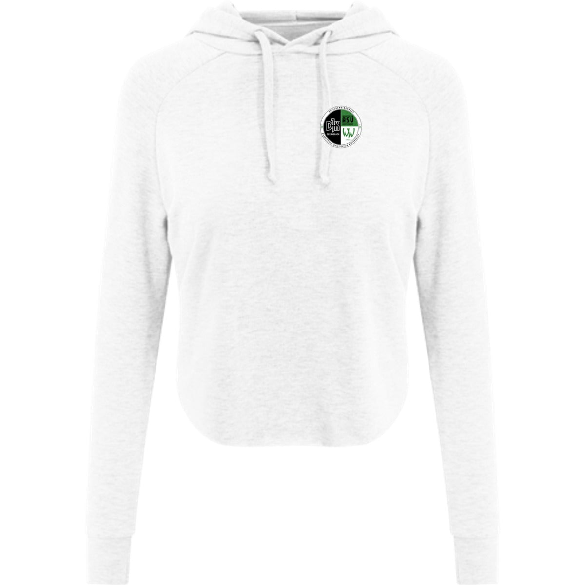 JC054-Womens-Cross-Hoodie – Vereinslogo herzseitig Arctic White Vorderseite
