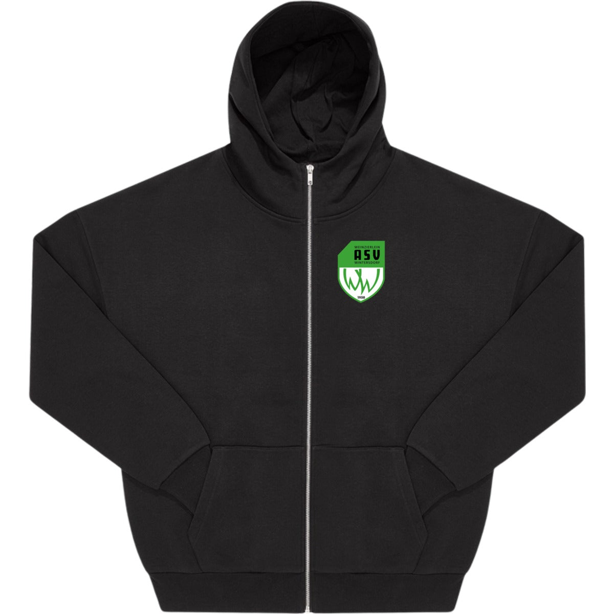 Influence Zip Hood WG003 – ASV-Wappen herzseitig Black Vorderseite